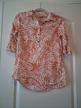Columbia Cotton Floral Tropical  Beachy Blouse